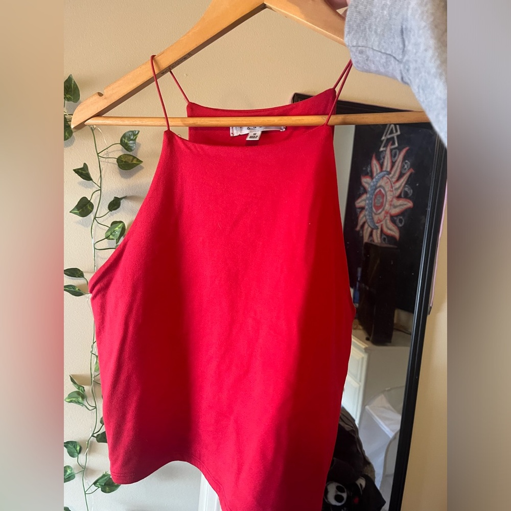 Super comfy red crop top.